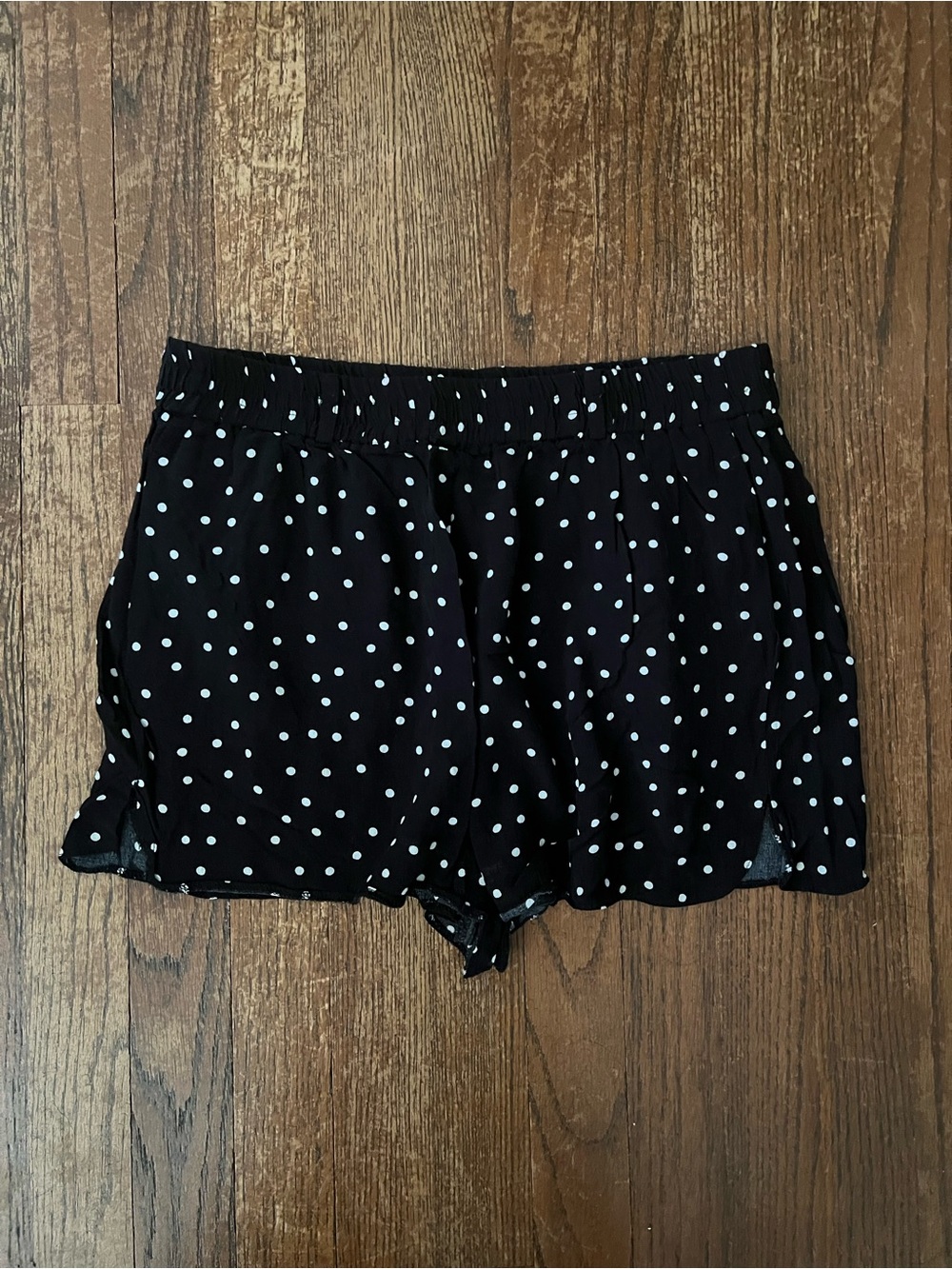 Urban Outfitters black polkadot shorts with belt loops